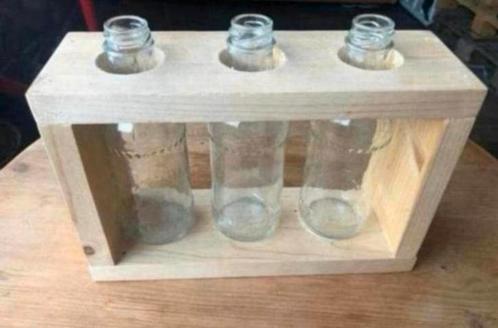 Planthouder voor drie stekjes - houten standaard, Huis en Inrichting, Woonaccessoires | Vazen, Ophalen of Verzenden