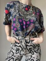 Vintage blouse met print, 38/M. Paisley boho 90s bohemian, Kleding | Dames, Blouses en Tunieken, Blauw, Maat 38/40 (M), Vintage