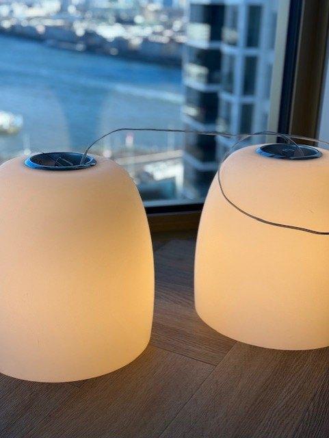 Hanglampen (2 x Prandina), Huis en Inrichting, Lampen | Hanglampen, Zo goed als nieuw, Minder dan 50 cm, Glas, Ophalen