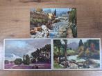 3 ansichtkaarten van landschappen/dorpen, Ophalen, 1920 tot 1940, Ongelopen, Overige thema's