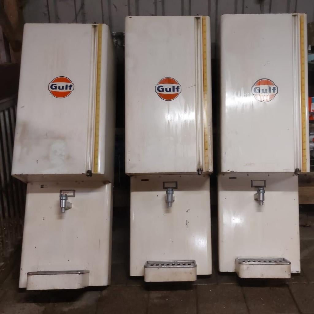 Vintage Gulf Oliedispenser - Olietank, Verzamelen, Merken en Reclamevoorwerpen, Gebruikt, Ophalen
