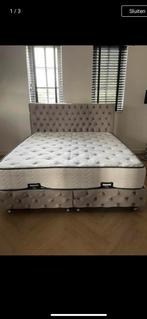 Palermo boxspring met opbergruimte, Beige, Ophalen of Verzenden, 160 cm, Nieuw