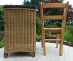 Klassiek Rotan Kinder Arm stoel met Houten Armleuning, Riet of Rotan, Bruin, Ophalen of Verzenden, Zo goed als nieuw
