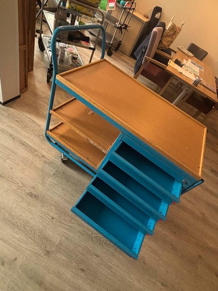 Hofmann Stevige werkkar met lades en legplanken op wielen, Doe-het-zelf en Verbouw, Gereedschapskisten, Gebruikt, Ophalen of Verzenden