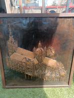 Te koop koperen schilderij Sint Jans kerk denbosch, Ophalen, Zo goed als nieuw, Schilderij