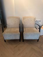 Panterprint fauteuils (set van 2), Huis en Inrichting, Fauteuils, Ophalen, Minder dan 75 cm, Zo goed als nieuw, Metaal
