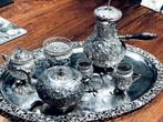Antiek Tafelzilver 835 Sierlijk Zaans Koffie en Thee Servies, Ophalen of Verzenden