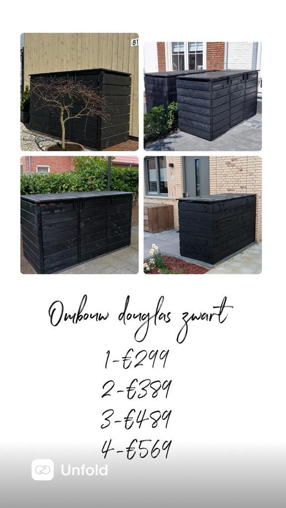 Douglas Containerombouw Zwart vanaf €299,-, Tuin en Terras, Bergingen en Tuinkasten, Nieuw, Containerberging, Hout, Ophalen of Verzenden