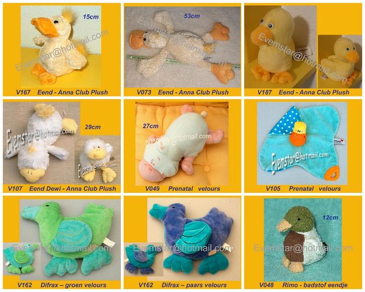 Eend Eendje Anna Club Plush Prenatal Difrax Rimo, Kinderen en Baby's, Speelgoed | Knuffels en Pluche, Zo goed als nieuw, Overige typen