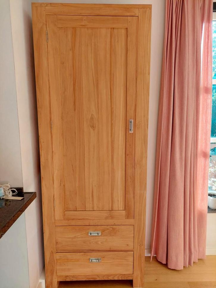 Hoge buffetkast volhout strak rustiek, Huis en Inrichting, Kasten | Buffetkasten, Zo goed als nieuw, 200 cm of meer, 50 tot 100 cm