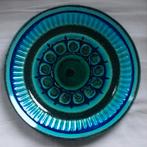 Mooi Aardewerk bord in verschillende kleuren blauw,, Ophalen, Schaal, Rond, Nieuw