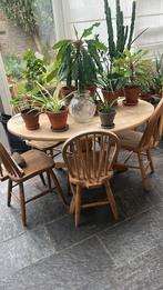 Houten Eettafel met Stoelen, Ophalen, Gebruikt, 100 tot 150 cm, Eikenhout