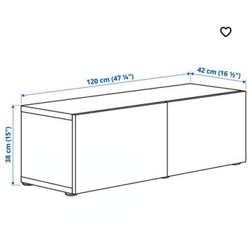 Besta Ikea kast wit 120 lang - afbeelding 3