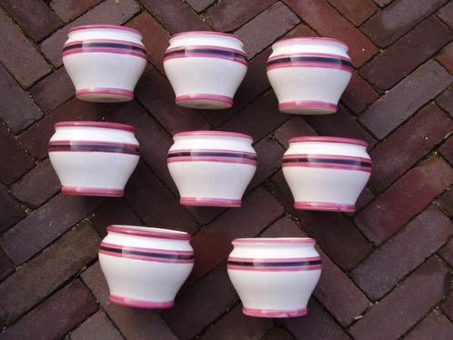 6 overpotten, Tuin en Terras, Bloempotten, Aardewerk, Minder dan 25 cm, Rond, Verzenden