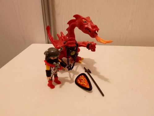 Playmobil 3327 rode draak met krijger compleet, Kinderen en Baby's, Speelgoed | Playmobil, Zo goed als nieuw, Complete set, Ophalen of Verzenden