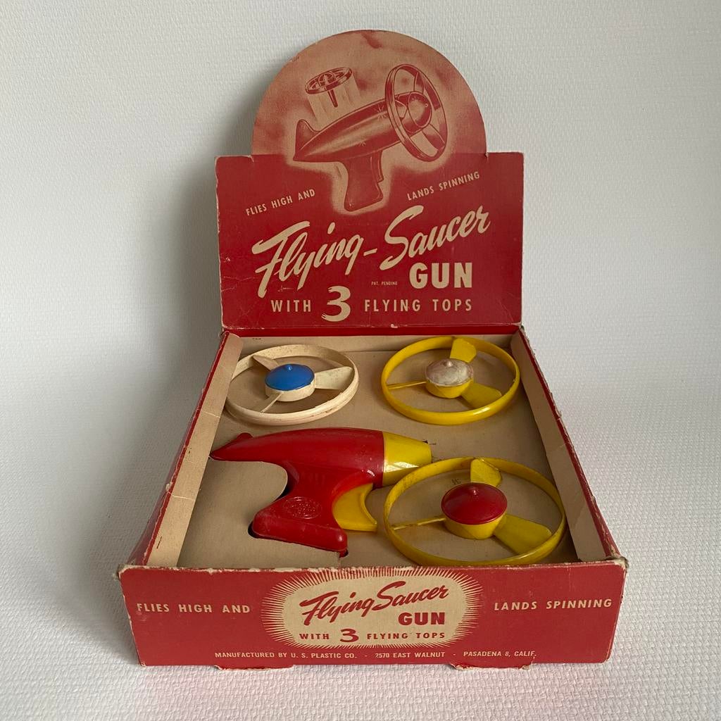 Vintage Space 1950’s Flying Saucer Gun Display, Antiek en Kunst, Antiek | Speelgoed, Ophalen of Verzenden