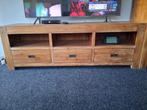 Tv meubel acacia 3 lades, Ophalen, 25 tot 50 cm, Minder dan 100 cm
