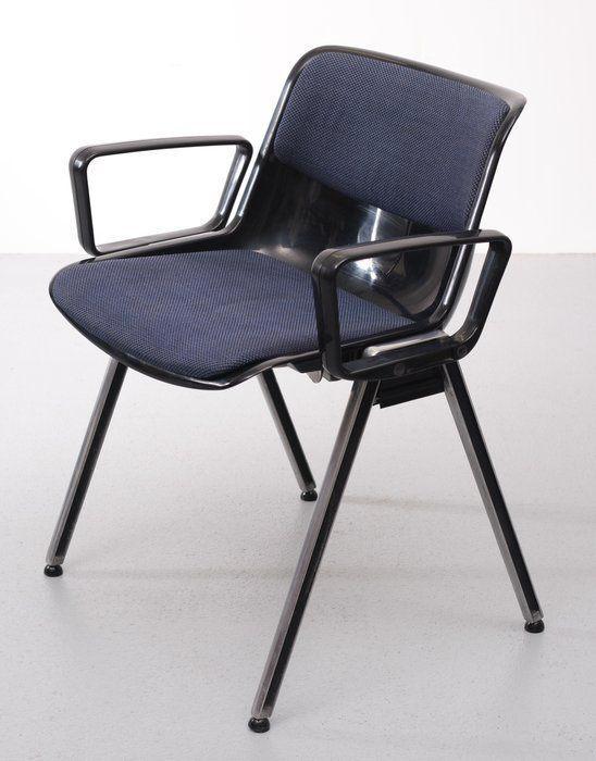 Vintage bureaustoel Osvaldo Borsani - Tecno - jaren '70, Huis en Inrichting, Bureaustoelen, Gebruikt, Bureaustoel, Zwart, Ergonomisch