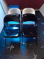 Klapstoelen. Metaal. MECO-USA., Huis en Inrichting, Stoelen, Ophalen, Zwart, Zo goed als nieuw, Vier