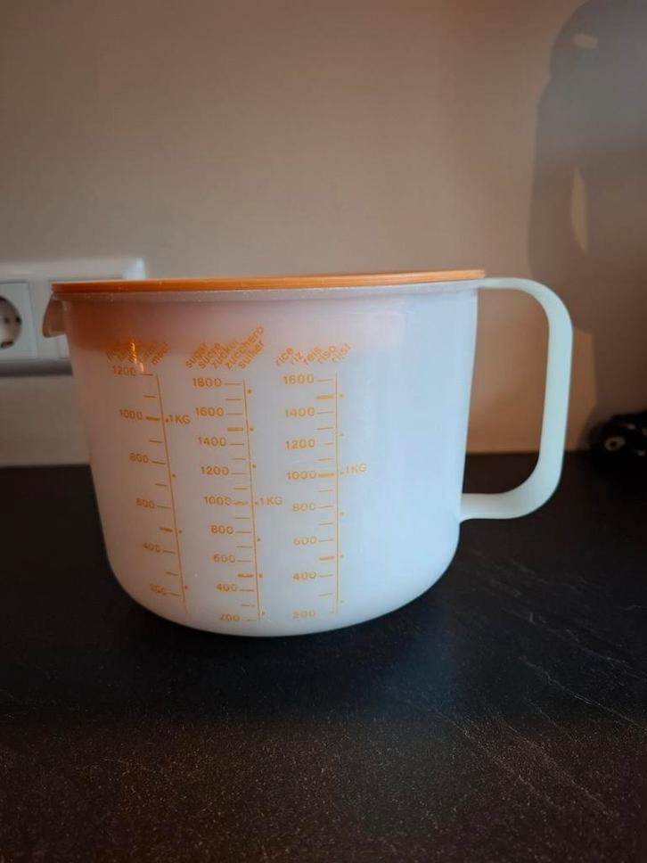 Tupperware Maatbeker, Huis en Inrichting, Keuken | Tupperware, Gebruikt, Beker of Kan, Wit, Oranje, Ophalen of Verzenden