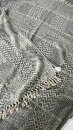 Bloomingville plaid grijs/blauw-creme met franjes, Huis en Inrichting, Woonaccessoires | Plaids en Woondekens, Ophalen of Verzenden