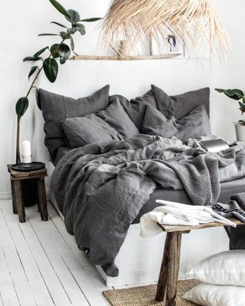 100% linnen dekbedovertrek 200x200 Smokey Grey beschikbaar voor biedingen