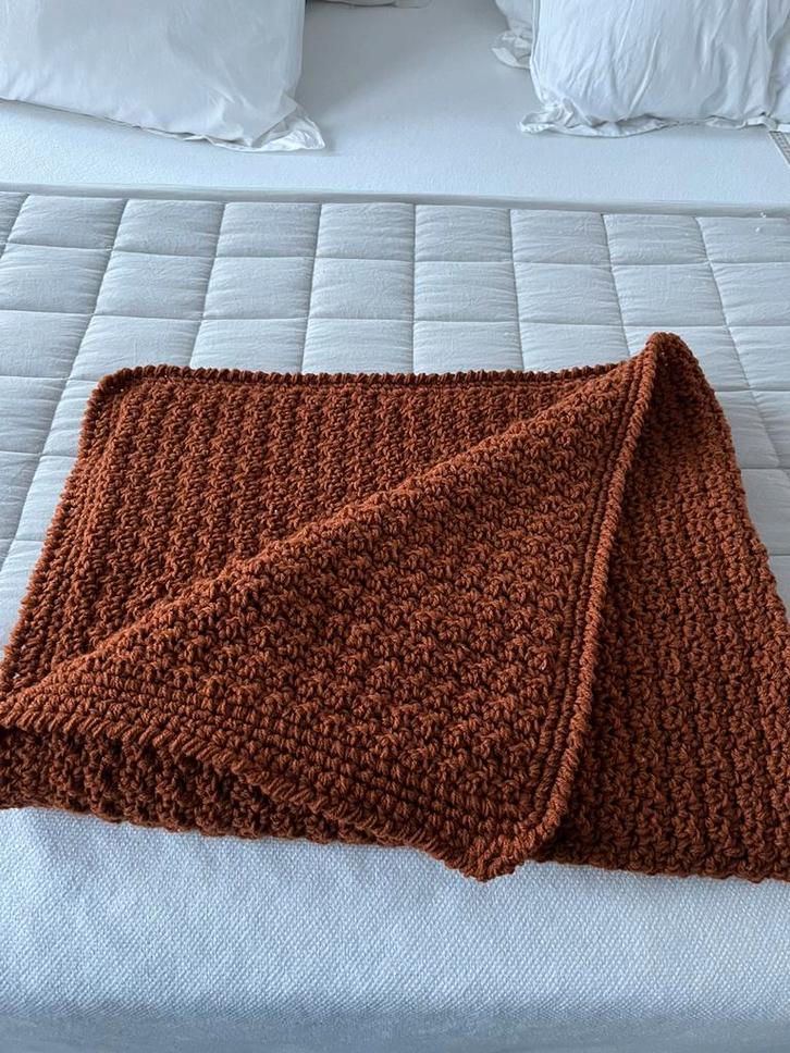 NIEUW BABYDEKEN SPREI WIKKELDOEK WOL ROESTBRUIN, Kinderen en Baby's, Dekens, Slaapzakjes en Inbakerproducten, Nieuw, Deken, 100 cm of meer