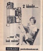Retro reclame 1960 Tomado pocketboekenrek wandrek, Overige typen, Ophalen of Verzenden