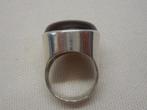 zilveren Engelse ring met streep agaat maat 17 nr.1463, Verzenden, Zilver, Ring