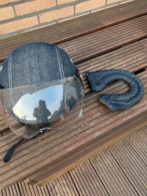Nieuwstaat … Helm Jeansstyle mt L, Fietsen en Brommers, Brommerhelmen, Zo goed als nieuw, Large, Ophalen