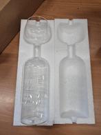 Nieuw glazen wijn fles met tekst, Overige kleuren, Nieuw, Ophalen of Verzenden, Glas