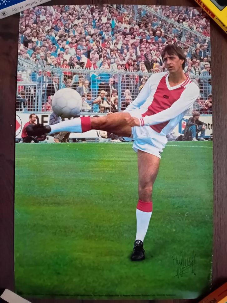 Unieke poster Johan Cruyff, Verzamelen, Sportartikelen en Voetbal, Zo goed als nieuw, Poster, Plaatje of Sticker, Ajax, Ophalen of Verzenden