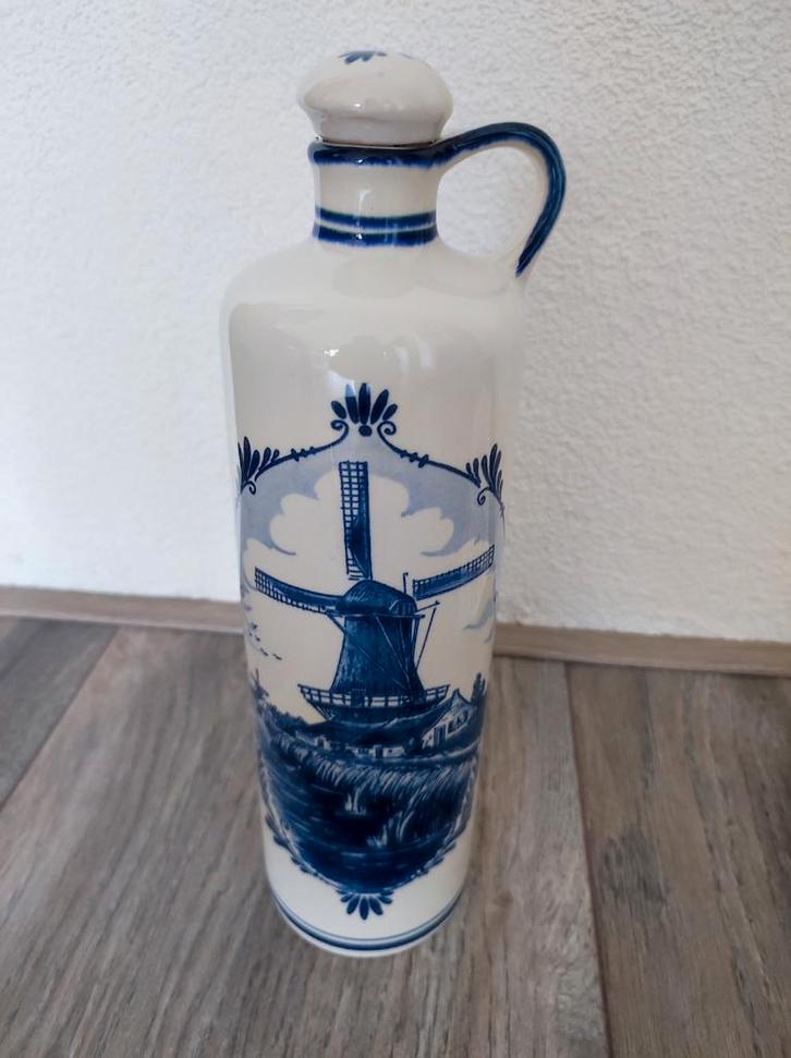 Oude Bols Jeneverfles met Delfts Blauw, Antiek en Kunst, Antiek | Keramiek en Aardewerk, Ophalen of Verzenden