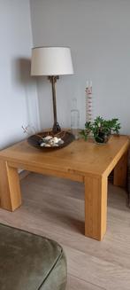 Massief eiken bijzet- of salontafel, Huis en Inrichting, Tafels | Salontafels, Ophalen, 50 tot 100 cm, Vierkant, 50 tot 100 cm