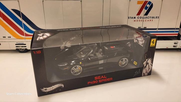 Hotwheels Elite Ferrari F430 Spider Black Seal, Hobby en Vrije tijd, Modelauto's | 1:18, Zo goed als nieuw, Auto, Hot Wheels, Ophalen of Verzenden