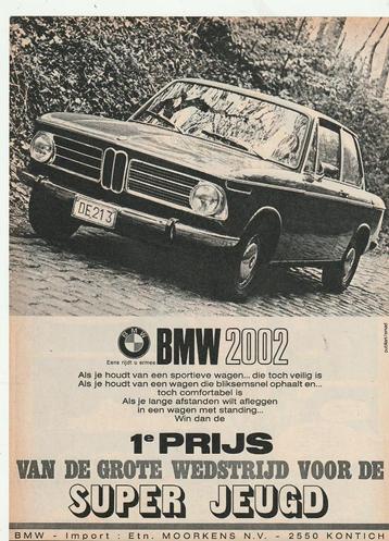 Retro reclame 1971 BMW 2002 auto jeugd wedstrijd beschikbaar voor biedingen