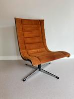 Lennart Bender plywood swivel chair - suede bekleding, Ophalen, Gebruikt, Hout