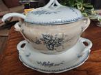 Antieke soepterrine Meibloem compleet met onderbord en lepel, Antiek en Kunst, Ophalen of Verzenden