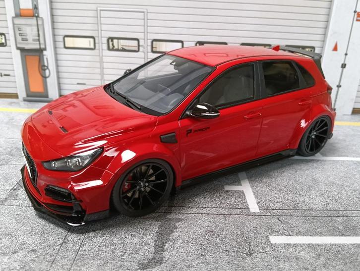 Hyundai i30 N Prior design Red engine 2021 (222/999) OT1112, Hobby en Vrije tijd, Modelauto's | 1:18, Zo goed als nieuw, Auto