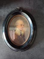 Frans antiek bakelieten lijstje met heer achter glas, Verzenden