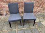 2xeetkamerstoel IKEA Henriksdal: grijs met zwarte poten/stof, Huis en Inrichting, Ophalen, Hout, Twee, Zo goed als nieuw