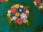 Vintage stof bloemen groen retro jaren 60 70 NIEUW, Hobby en Vrije tijd, Stoffen en Lappen, 120 cm of meer, Nieuw, Ophalen of Verzenden