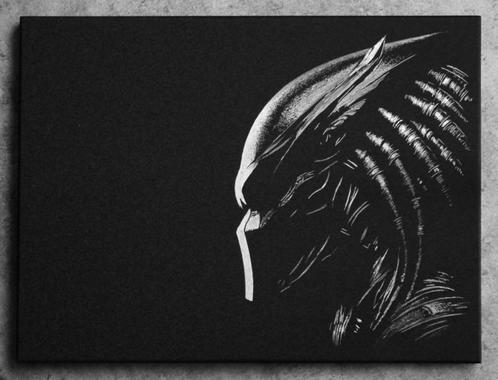 Predator Handgegraveerde afbeelding... Staalgravure, Verzamelen, Beelden en Beeldjes, Nieuw, Fantasy, Verzenden
