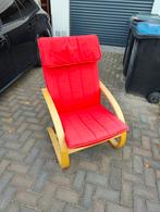 Ikea Poang stoel rood kussen, Huis en Inrichting, Stoelen, Ophalen, Zo goed als nieuw, Rood, Eén