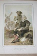 Antieke kleurensteendruk - Jan Adriaensz. Leeghwater 1868 !!, Antiek en Kunst, Kunst | Litho's en Zeefdrukken, Ophalen of Verzenden