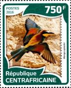 2016 Centr Afrika Fauna Vogels Bijeneters, Ophalen of Verzenden, Postfris, Dier of Natuur
