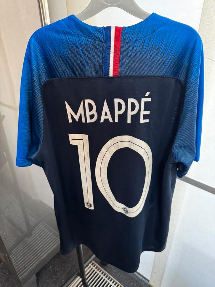 Frankrijk Mbappe 10 - Thuisshirt WK 2018 - Maat L, Kleding | Heren, T-shirts, Zo goed als nieuw, Maat 52/54 (L), Blauw, Ophalen of Verzenden