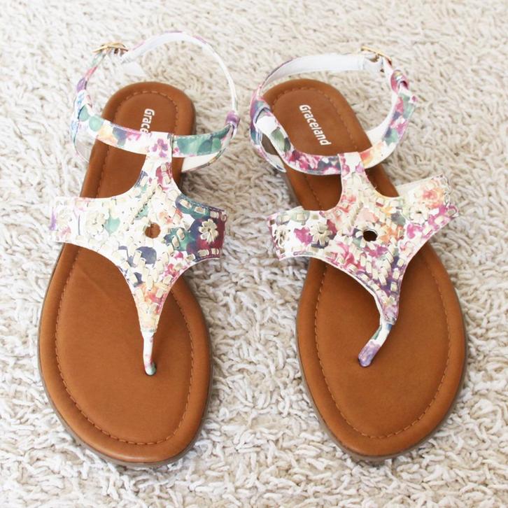 Mooie Leren Graceland Sandalen s19 (Maat 39) € 15,-, Kleding | Dames, Schoenen, Zo goed als nieuw, Sandalen of Muiltjes, Overige kleuren