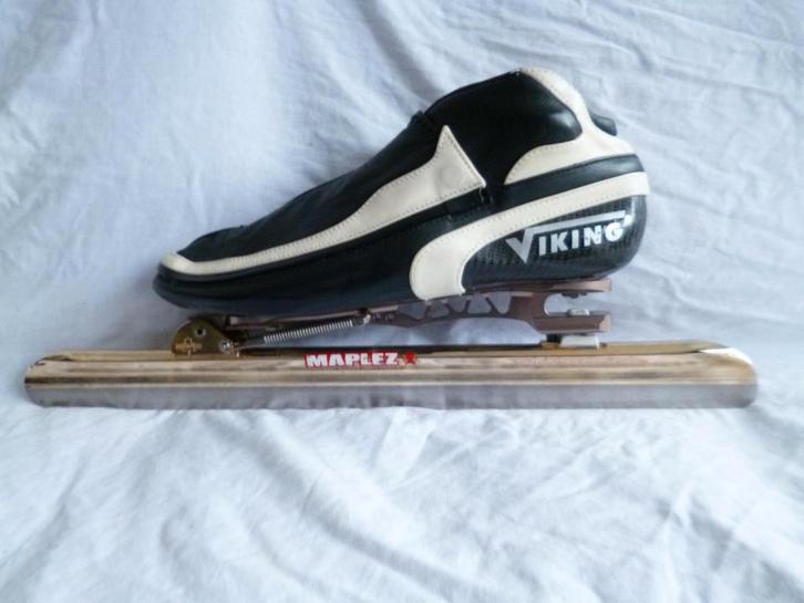 Viking Gold 2017 - Maple Comet Laser ijzers, T-bone brug., Sport en Fitness, Schaatsen, Zo goed als nieuw, Noren, Viking, Klapschaats