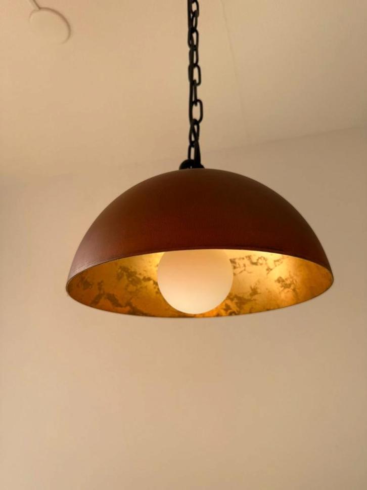 Industriële Cortenstaal Hanglamp, Huis en Inrichting, Lampen | Hanglampen, Zo goed als nieuw, Minder dan 50 cm, Metaal, Ophalen